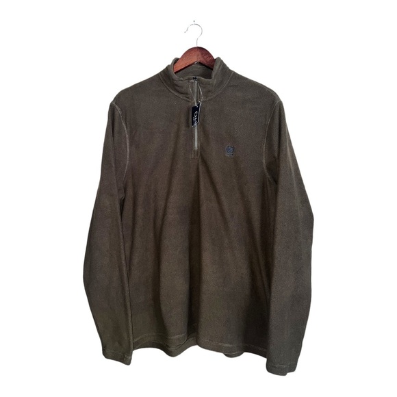 Chaps XL Dark Olive Pullover Men’s Quarter Zipper - Picture 1 of 5